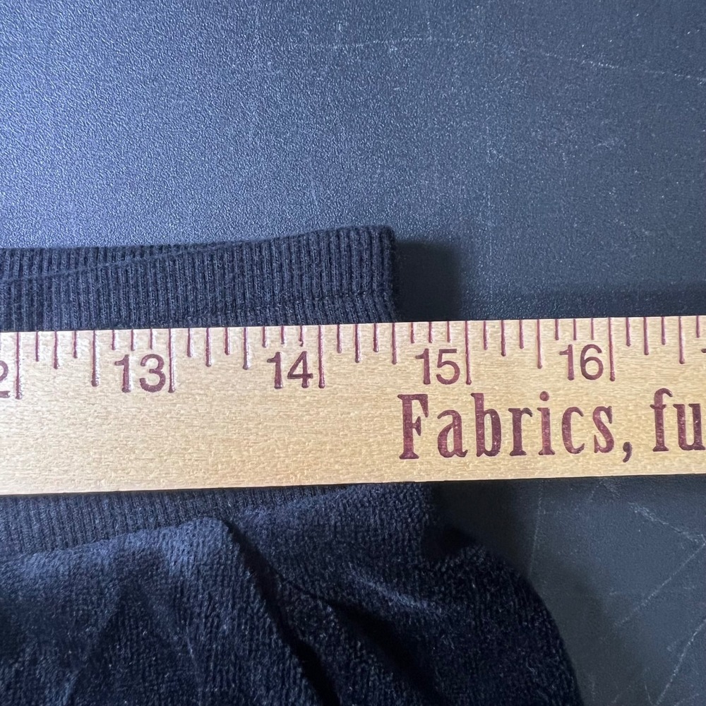 Black Velour Track Pants Womens M Flare Leg Y2K Lounge 90s Minimalism McBling - Picture 10 of 11